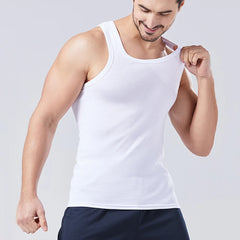Cotton Men Sleeveless Tank Top Solid Color Gym Muscle Vest Undershirts O-neck Men's Clothing Tees Workout Vest Tops