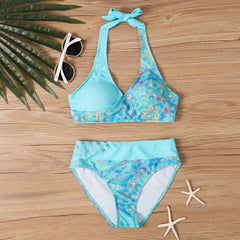 Bikini Sport Style Split Printing Damen Strandbekleidung Zweiteiler High Waist 2025 Damen Badeanzug Strandbekleidung trajes de baño mujer
