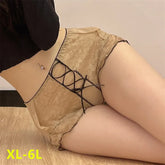 Lingerie woman sexy panties Vintage lace ropa interior femenina high waisted calzones para mujer plus size court style underwear