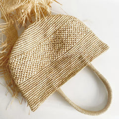 Women Beach Vintage Handmade Woven Shoulder Bag Raffia Rattan Shopping Bags Bohemian Ladies Summer Travel Vacation Casual Totes