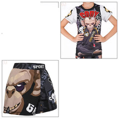 Kid's Gym MMA Boxing Jerseys Baby Boys Sport T Shirts Shorts Set Suit Rashguard Kickboxing Trousers Children BJJ Sportsuit 172