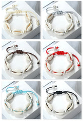 צמידי קרסול צדף לנשים קיץ צמיד יחף חוף אוקיינוס צבעוני קשר מתכוונן בוהמי אביזרי תכשיטי מתנות