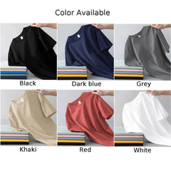 Spring Summer New Polyester Simple Casual Short Sleeve T-shirts For Men Clothing Solid Color Loose Streetwear