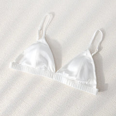 Women's Fashion and Sexy New Style Detachable Breathable Natural Mulberry Silk Underwear Set Sexy French Triangle Cup Underwear