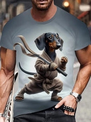 חולצת טריקו לגברים לבנה מצחיקה עם הדפסת תלת מימד מצוירת קיץ מזדמן עם שרוולים קצרים, סוודר אופנתי, בגדי גברים חיצוניים