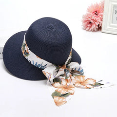 Beach hat for women summer Bohemian sun protection straw hat bowkont visor sun hat sombrero Big eaves straw woven fisherman hat
