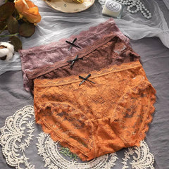 Women's underwear Women's ice silk full pure cotton antibacterial breathable low waist Japanese little girls lace summer ultra t