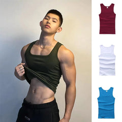 Casual Men's Tank Top Gym Clothing Man Sleeveless Shirt Summer Bodybuilding Vest Gym Fitness Muscle Singlet Clothes T-shirt Hot