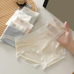 5PCS Fashion Cute Panties for Women Cotton Crotch Female Lingerie Seamless Briefs Underwear Bear Underpants Girls