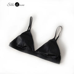 Women's Fashion and Sexy New Style Detachable Breathable Natural Mulberry Silk Underwear Set Sexy French Triangle Cup Underwear
