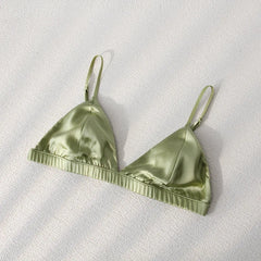 Women's Fashion and Sexy New Style Detachable Breathable Natural Mulberry Silk Underwear Set Sexy French Triangle Cup Underwear