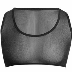 גופיית רשת שקופה לגברים מתחת לחולצה שרירית חולצת בטן ללא שרוולים עם צווארון U לספורט ואימונים