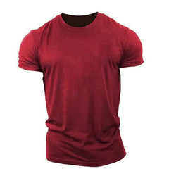 New Men T Shirt Summer Clothing Solid Color Printed Shirts O Neck Oversized Top Casual Streetwear Loose Fitness Clothing For Men