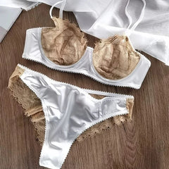 Fairy Thin Bra Sets 3-Point Sexy Lingerie Push Up Brassiere Transparent Lace Lingerie Women Fancy Underwear 18 Intimate Lingerie