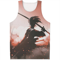 Fashion Japanese Samurai Graphic Mens Tank Tops Summer Trend Streetwear 3D Printed Sleeveless T Shirts Loose Harajuku Kids Vest