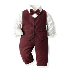 top and top Fashion Toddler Kids Boy Gentleman Clothing Sets Long Sleeve Formal Suits Children Boys Casual Clothes 3Pcs Outfits