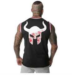 Sports Vest Men's Summer New Fitness Mesh Vest Basketball Training Clothes Digital Print Running Loose Sports O-Neck Vest Tops