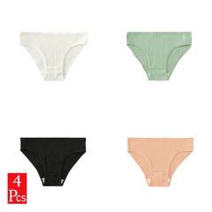 Sexy Damen-Unterwäsche, atmungsaktive Baumwoll-Slips, mittelhoher Bund, hüfthebende Wirkung, einfarbig, bequem