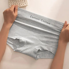 3Pcs Fashion Comfortable Simple Briefs Mid Waist Panties Seamless Underwear Cotton Crotch Underwear for Women Girl