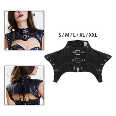Steampunk-Kostümaccessoires für Damen: Schulterjacke aus PU-Leder, Shapewear, kurze Gothic-Schultertops für Damen