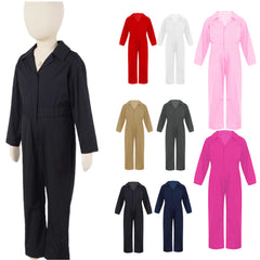 Kid's Coverall Boys Child Casual Jumpsuit Pants Fashion Long Sleeve Turndown Collar Zipper Mechanic Costume Flight Suit Overalls