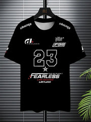 New letter casual pattern T-shirt short sleeved sports T-shirt unisex casual fashion clothing summer men's racing T-shirt