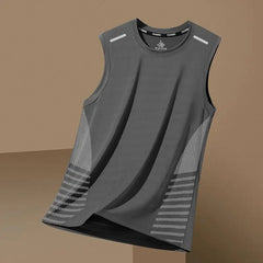 Sommerliches, schnelltrocknendes, atmungsaktives Sport- und Fitness-Unterhemd für Herren, ärmellos, mit breiten Schultern, schweißableitendes T-Shirt-Top