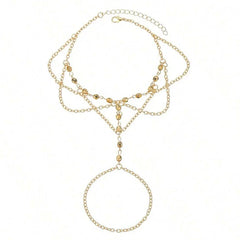Summer Beach Accessories Feet Jewelry Fashion Simple Sexy Handmade Bead Chains Tassels Toe Foot Bracelet for Women1 Dollar Items