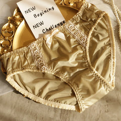 Satin Women's Underwear Mid-Waist Comfortable Butt Covering e Pants Youth Size Large Casual Home Clothes