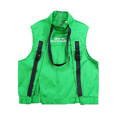 Kid Hip Hop Clothing Sleeveless Jacket Top Streetwear Checkered Tactical Cargo Jogger Pants for Girls Boys Dance Costume Clothes