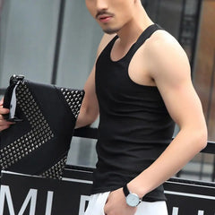 Men Vest O-neck Sleeveless Tank Tops Slim Fit Summer Vest Fitness Gym Workout Undershirt Bodybuilding Running Vest