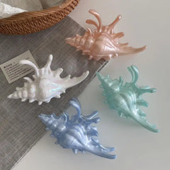 קליפס טופר כריש אוקיינוס לנשים קליפס טופר קונכייה לשיער לאביזרי שיער חוף חמודים