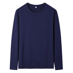 2025 אביב קיץ גברים O-צוואר חולצת טריקו ארוך שרוול חולצת טי זכר מוצק חולצת טי גבר בגדי גברים לנשימה חולצות טי