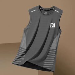 Sommerliches, schnelltrocknendes, atmungsaktives Sport- und Fitness-Unterhemd für Herren, ärmellos, mit breiten Schultern, schweißableitendes T-Shirt-Top