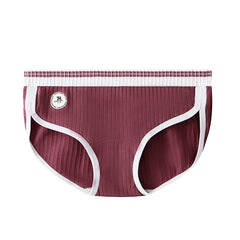 Sexy Damen-Slips, Unterwäsche, gerippte Baumwolle, atmungsaktive Komfort-Boxershorts, mittelhoher Bund, Sportslips, tägliche Intimunterwäsche