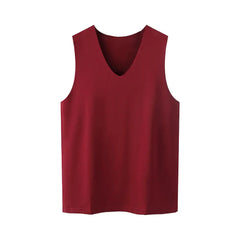 Male Summer Ice Silk T-Shirts Sleeveless V-Neck Vest Tank Top Breathable Cool Sports Undershirt Casual Gyms Running Vest M-5XL
