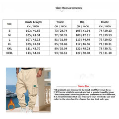 Men's Plush Thick Heavyweight American Workwear Sweatpants with Multiple Pockets Outdoor Jogging Pants Loose Casual Sports Pants