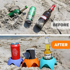 Beach Vacation Essentials Accessories Beach Drink Cup Holder Sand Coasters Beach Sand Cup Holders for Family Friends