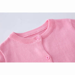 Kids Cardigans for Girls 70-150cm Sweater White Black Toddler Baby Boy Knitwear Jacket Spring Autumn Cotton Children Clothing