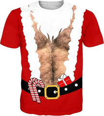 Funny Muscle Mens T Shirt Graphics Spoof 3D Printing T-shirt Personality Short-sleeve Round Neck Casual Shirt Men Cool Tees Tops