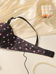 Women's sexy lingerie set with small floral patterns steel rims gathered push ups shoulder straps adjustable lingerie set A2169