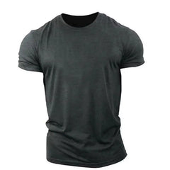 New Men T Shirt Summer Clothing Solid Color Printed Shirts O Neck Oversized Top Casual Streetwear Loose Fitness Clothing For Men