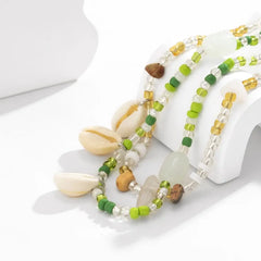 Women Elegant Trendy Summer Beach Vacation Body Jewelry Belly Chains Bohemia Beaded Waist Chain Shell Stone Waistband