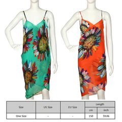Summer Women Beach Bikini Cover Up Printed Pareo Chiffon Wrap Skirt Sarong Scarf Beachwear Bathing Suit Beach Dress Swimsuits