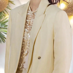 Fashion Accessories, Women's Summer Beach Style Handmade Bead Necklace with Shell Tassel Multi-layered Collarbone Chain