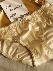 Satin Women's Underwear Mid-Waist Comfortable Butt Covering e Pants Youth Size Large Casual Home Clothes