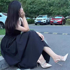 Velvet Suede Diamond High Heels Shoes For Women Brand Nude Pink Closed Pointed Toe Sandals Luxury High-end 7/9cm High Heel Shoes