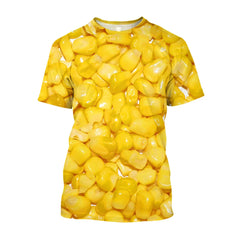 Fashion Casual Oversized Fun Corn graphic t shirts For Men Summer Trend Leisure Personality harajuku Printed Round Neck Tees Top