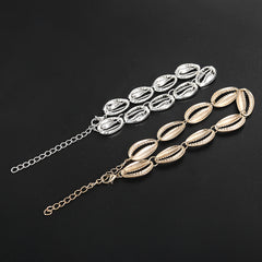 בוהמי סגסוגת ים צדף חרוזים צמיד לנשים מתכוונן חבל צמיד אוקיינוס צמיד הצהרת קיץ חוף תכשיטי מתנות