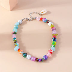 בוהמי צבעוני בעבודת יד חרוזים צמידי קרסול לנשים קיץ חוף קרסול צמיד רגל רגל שרשרת נשי בנות תכשיטי אבזרים